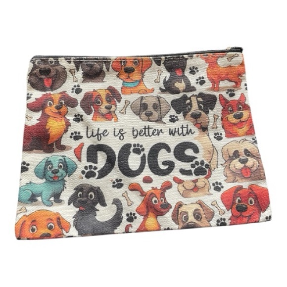 Dog-Themed Multi-Color Makeup Bag Pouch - Picture 2 of 10